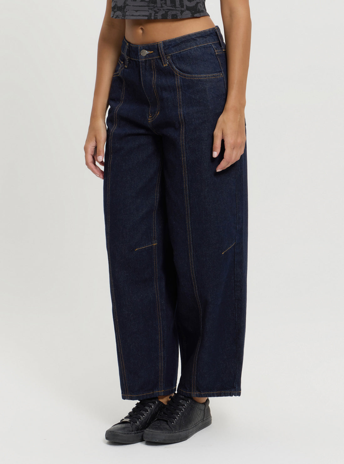 Guess Originals Black Tapered Baggy Jeans