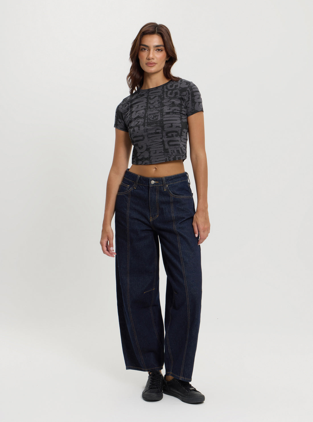 Guess Originals Black Tapered Baggy Jeans