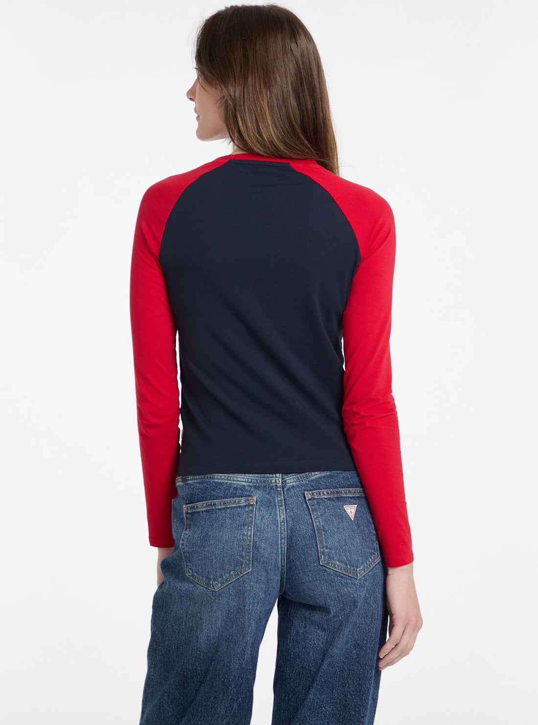 GUESS Jeans Long Sleeve Raglan Block Tee