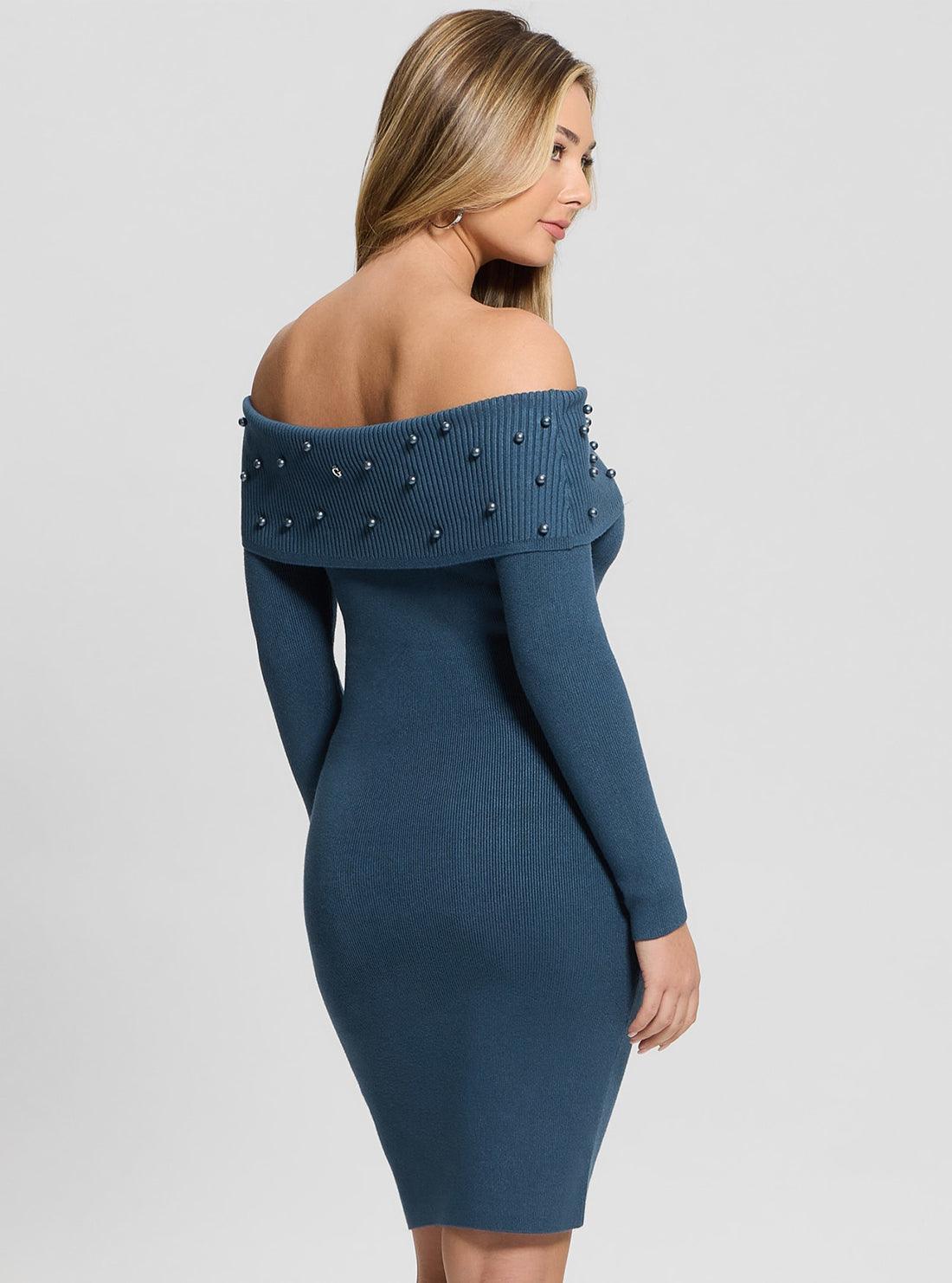Blue Amber Knit Midi Dress