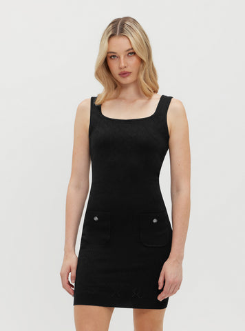 Black Holland Scoop Knit Dress