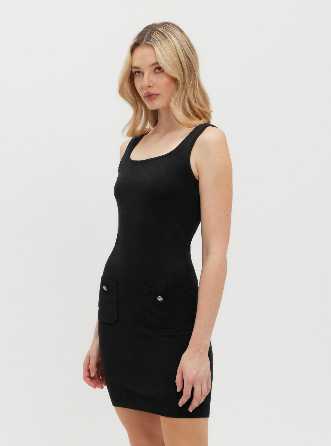 Black Holland Scoop Knit Dress