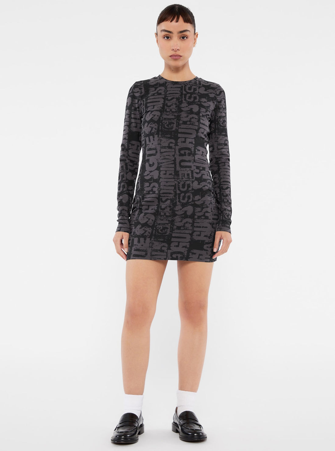 Guess Originals Black Printed Mini Dress