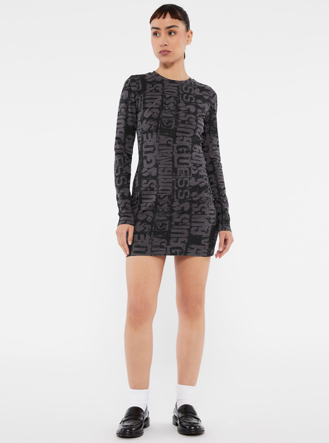 Guess Originals Black Printed Mini Dress