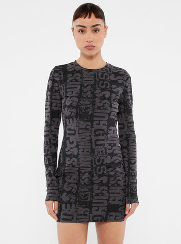 Guess Originals Black Printed Mini Dress