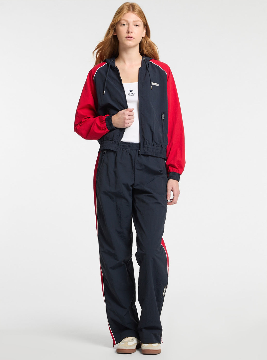 Guess Jeans Navy Red Windbreaker Jacket