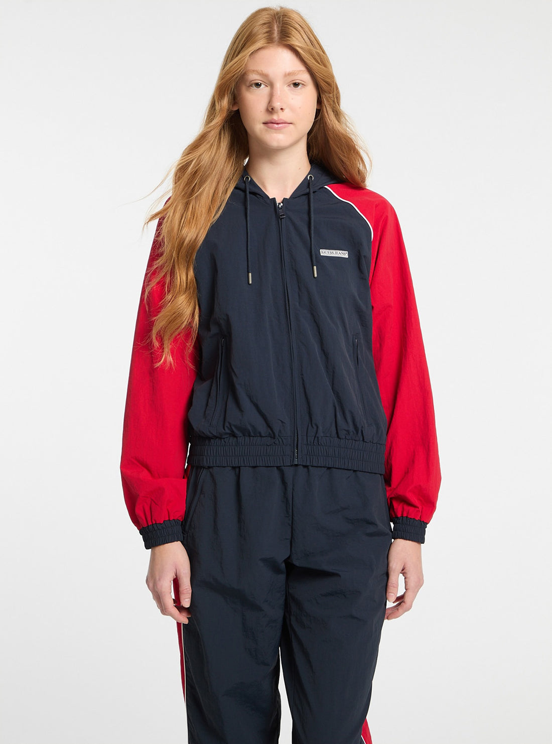 Guess Jeans Navy Red Windbreaker Jacket