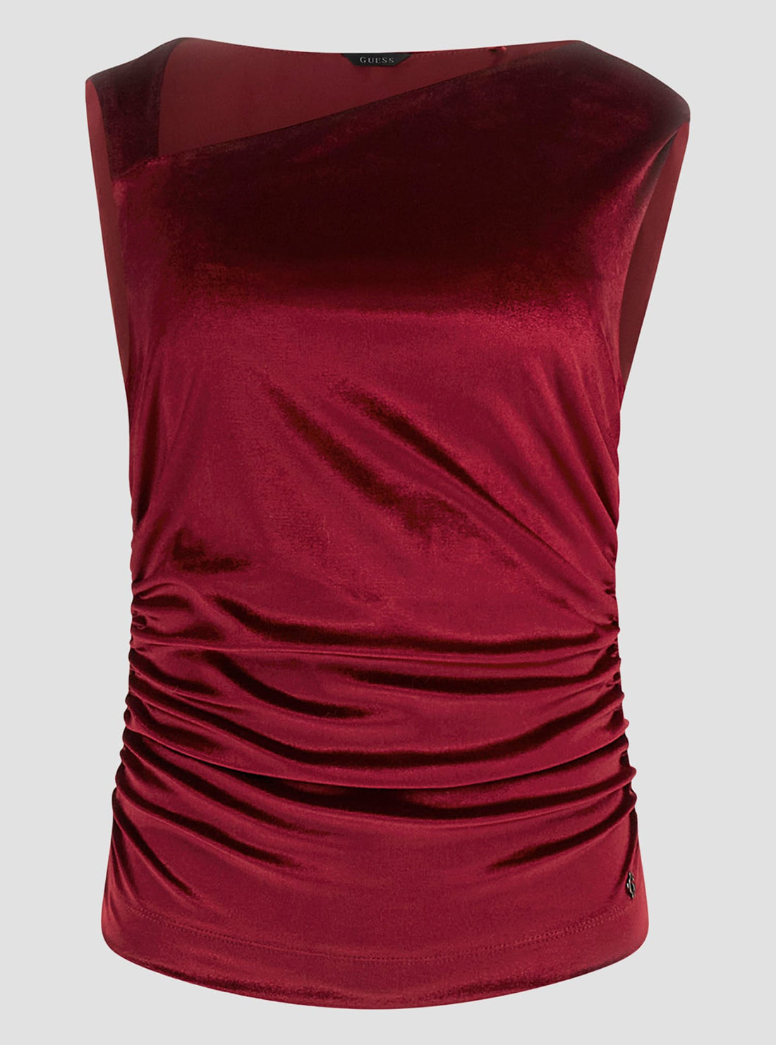 Red Janet Asymmetric Neck Top