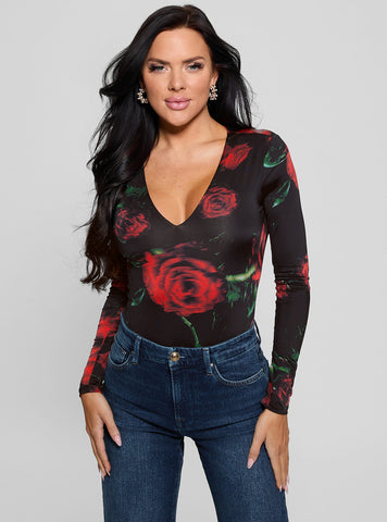 Black Floral Bianca Bodysuit