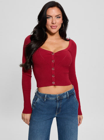 Red Katelyn Knit Cardigan
