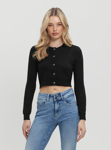 Black Holland Knit Cardigan