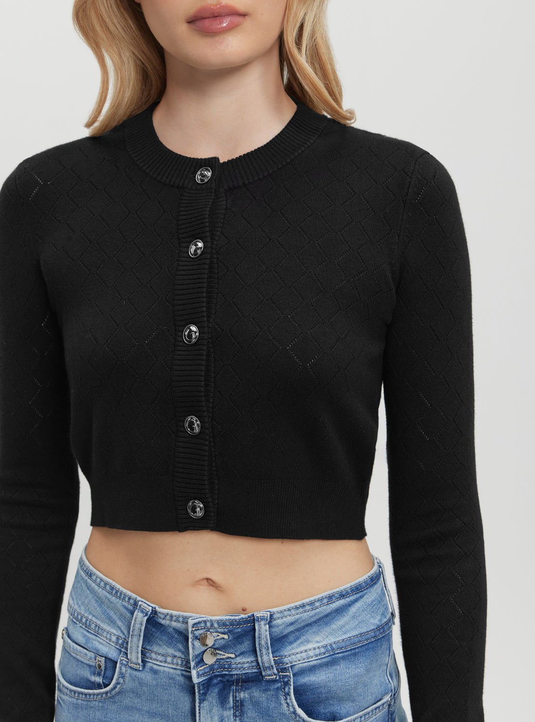 Black Holland Knit Cardigan