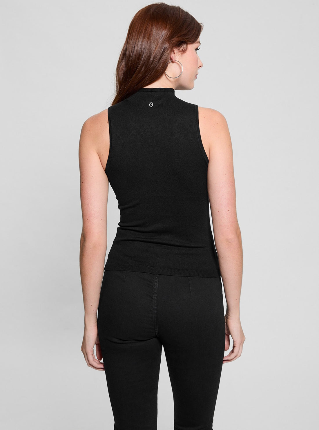 Black Calista Rhinestone Knit Top