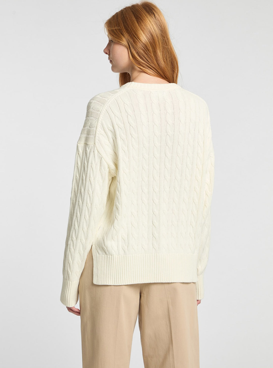 Guess Jeans Beige Cable Knit Jumper