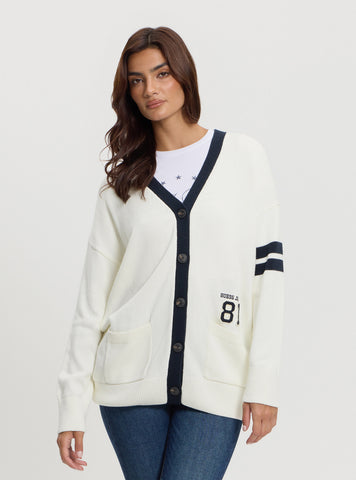 Guess Jeans White 81 Patch Cardigan