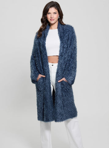 Navy Nori Midi Feather Cardigan