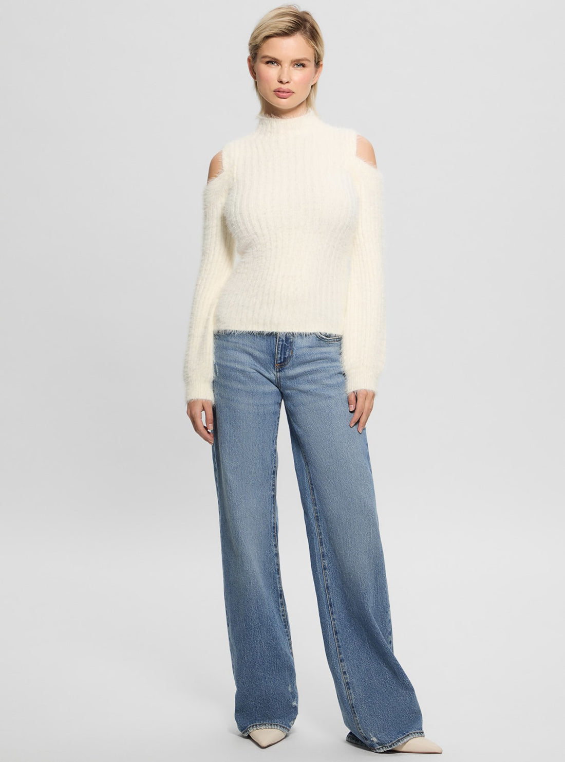 Beige Fuzzy Takara Knit Top