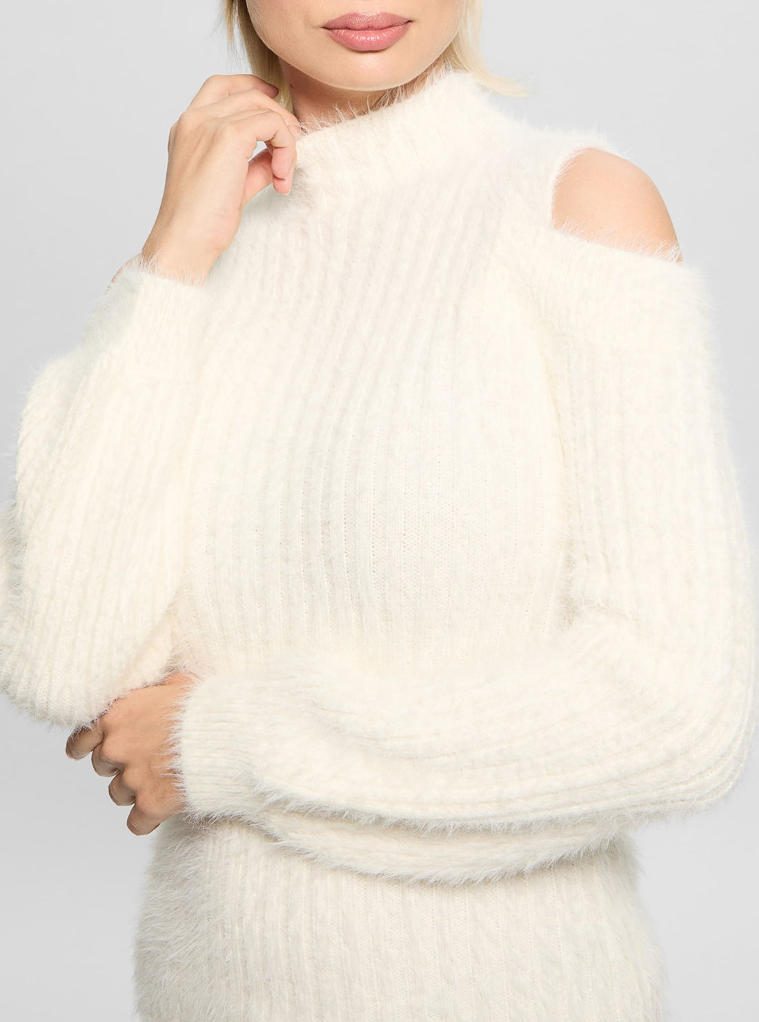 Beige Fuzzy Takara Knit Top