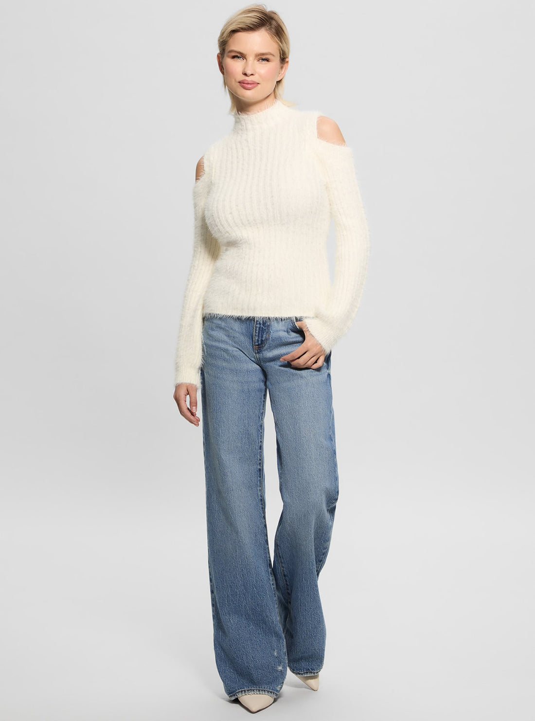 Beige Fuzzy Takara Knit Top