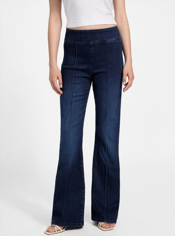 GUESS Womens High Rise Sexy Flare Jeans in Dark Wash W5YA0FD5QR0 Front View