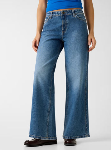 Guess Jeans G11 Wide Leg Jeans in Medium Wash W5YA0YD6333 Front View
