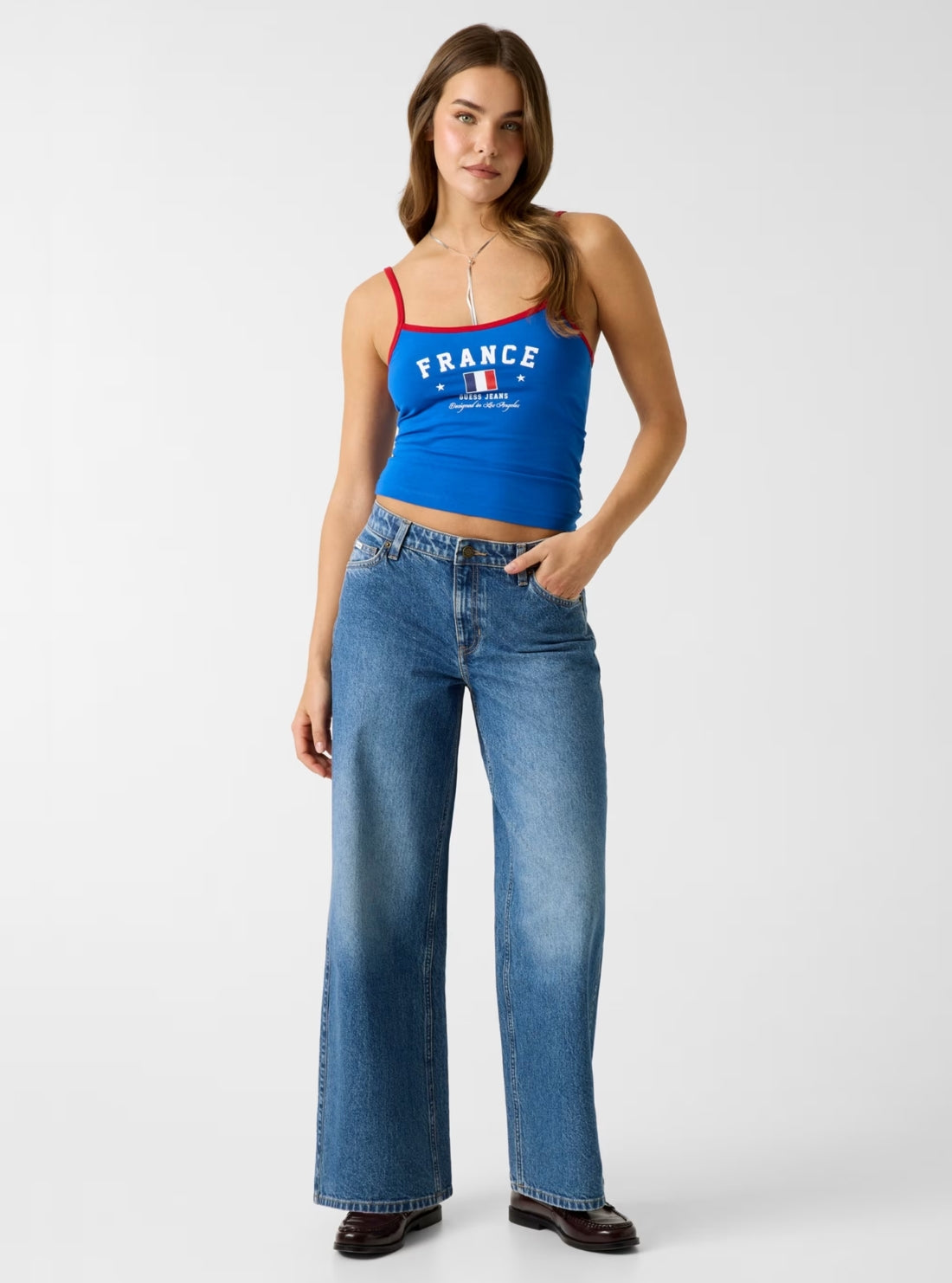 Guess Jeans G11 Wide Leg Jeans in Medium Wash W5YA0YD6333 Full View