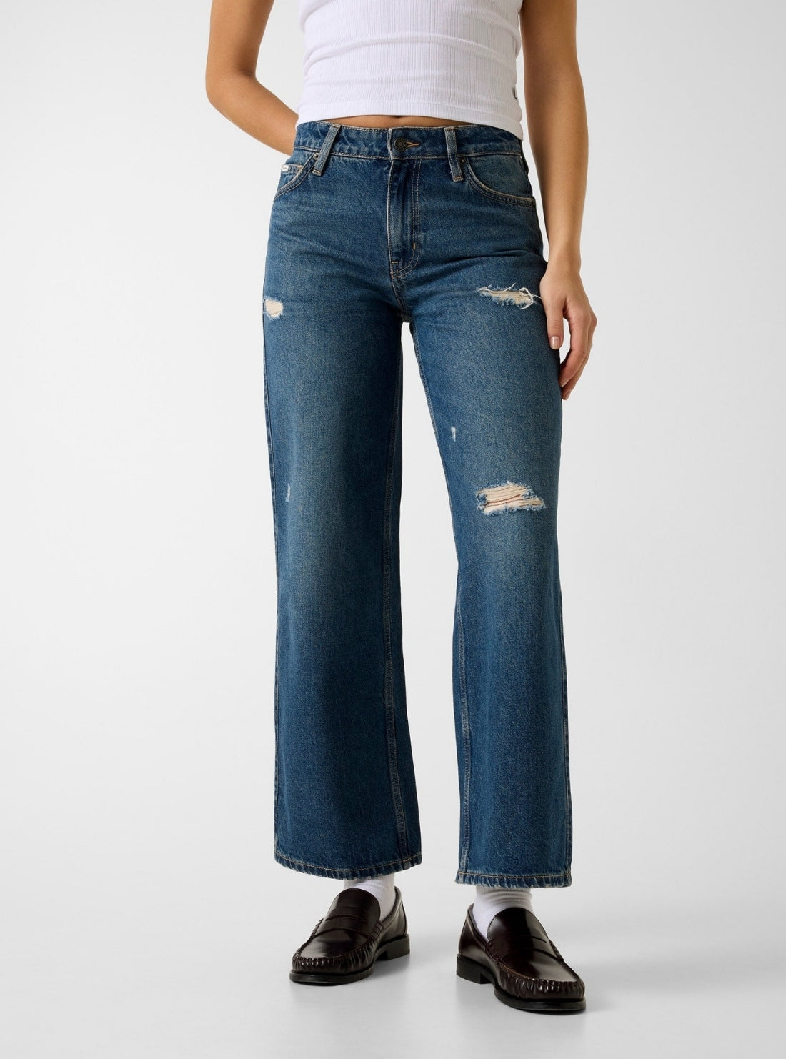 【ダークインディゴ(GJUV)】GUESS JEANS デニム ワイドジーンズ(W)G11 Wide Leg GUESS JEANS G11 Wide Leg デニム ワイドジーンズ | GUESS(ゲス) JAPAN
