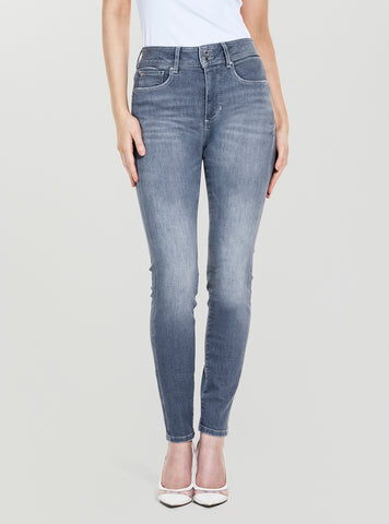 GUESS Womens Eco Grey Shape Up Skinny Jeans W5YA34D5QO1 Front View