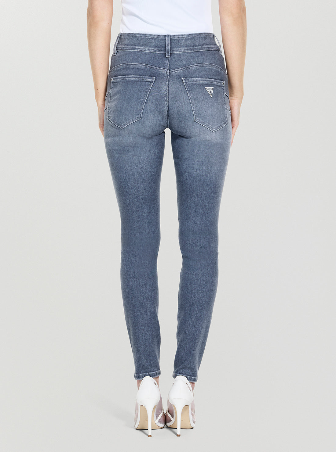 GUESS Womens Eco Grey Shape Up Skinny Jeans W5YA34D5QO1 Back View