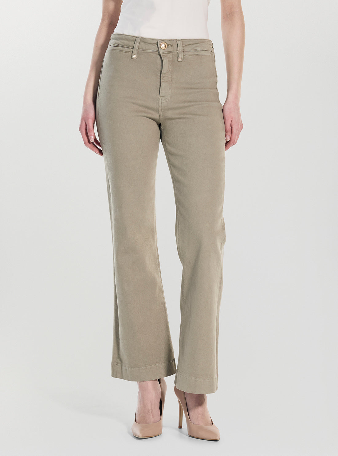 GUESS Womens Eco Green Charlie Ankle Pants W5YA74WHFP1 Front View