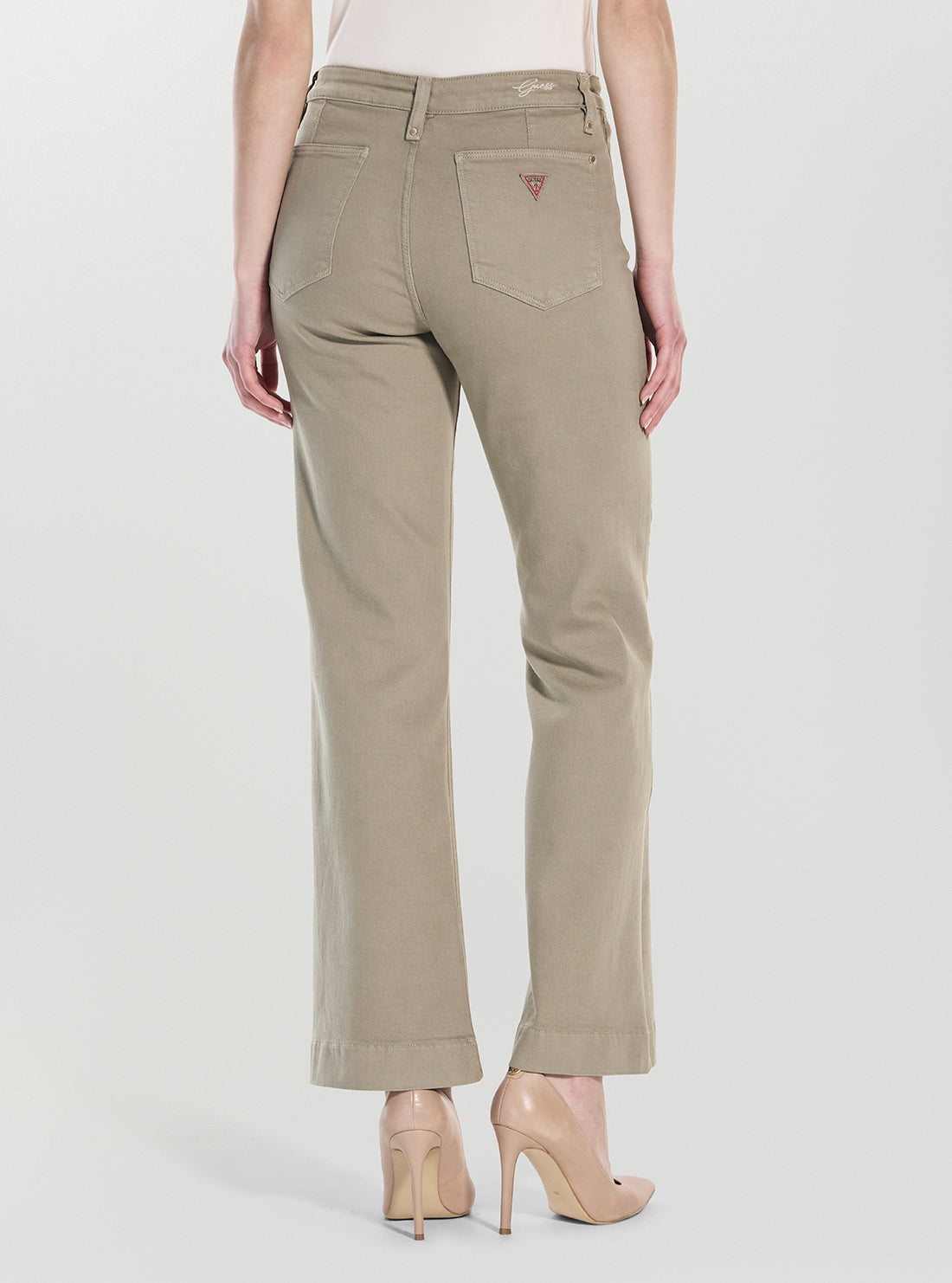 GUESS Womens Eco Green Charlie Ankle Pants W5YA74WHFP1 Back View