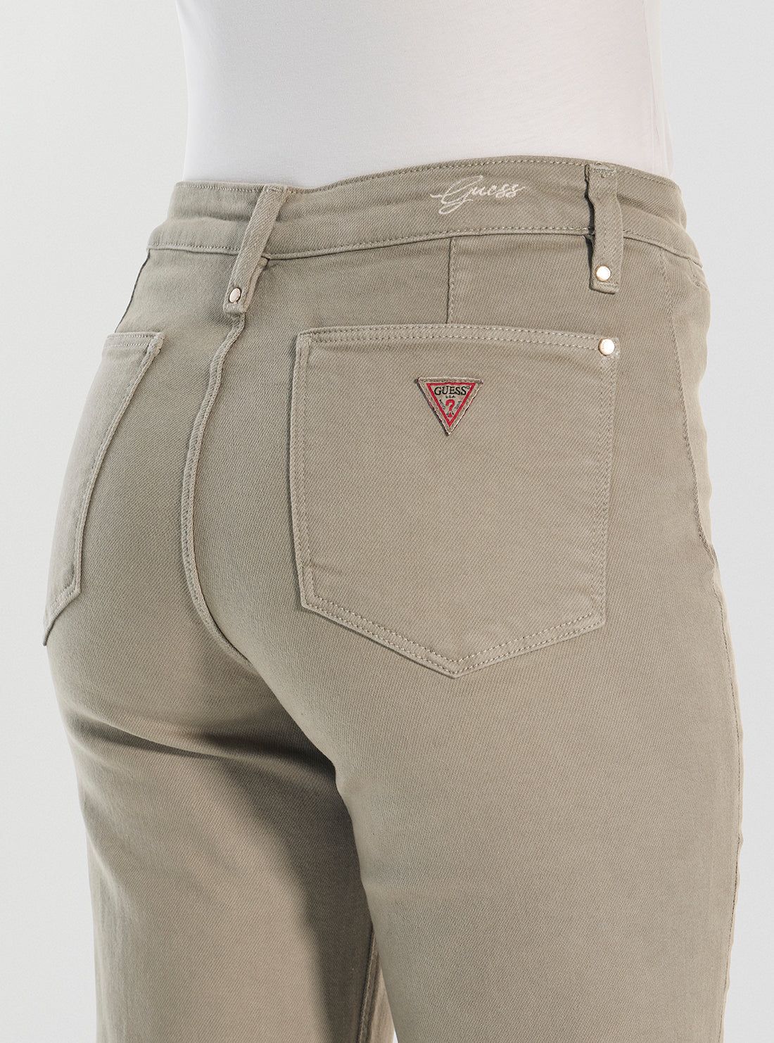 GUESS Womens Eco Green Charlie Ankle Pants W5YA74WHFP1 Back Detail View