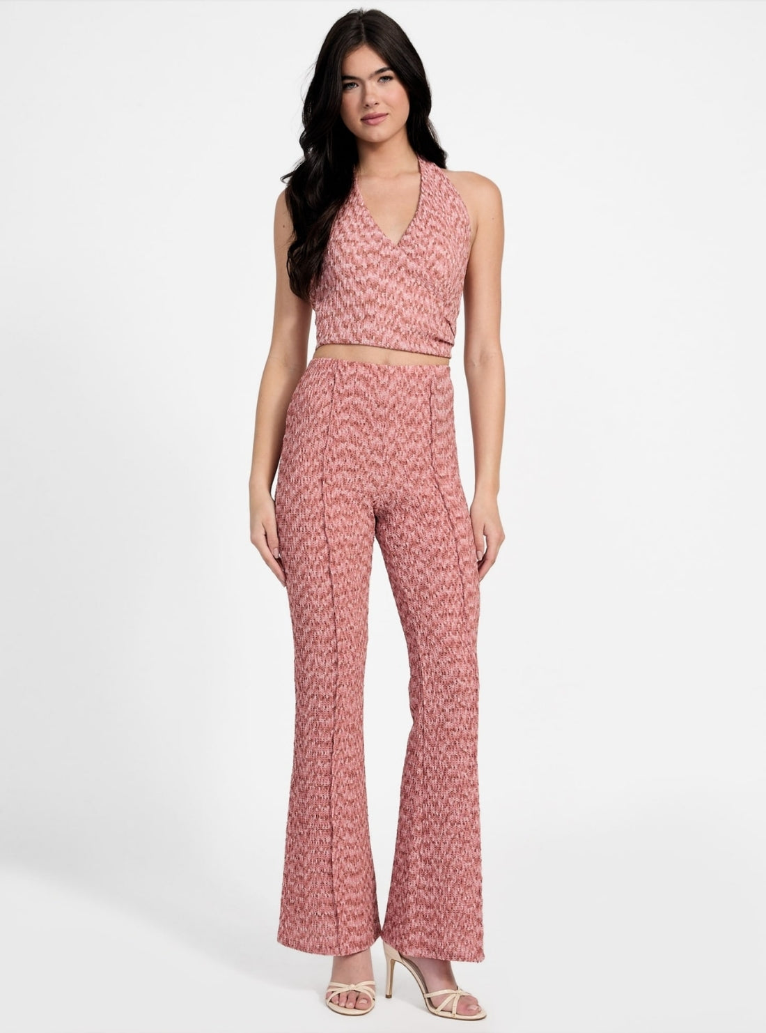 GUESS Womens Pink Naleny Pleated Pants W5YB72KCYE2 Full View