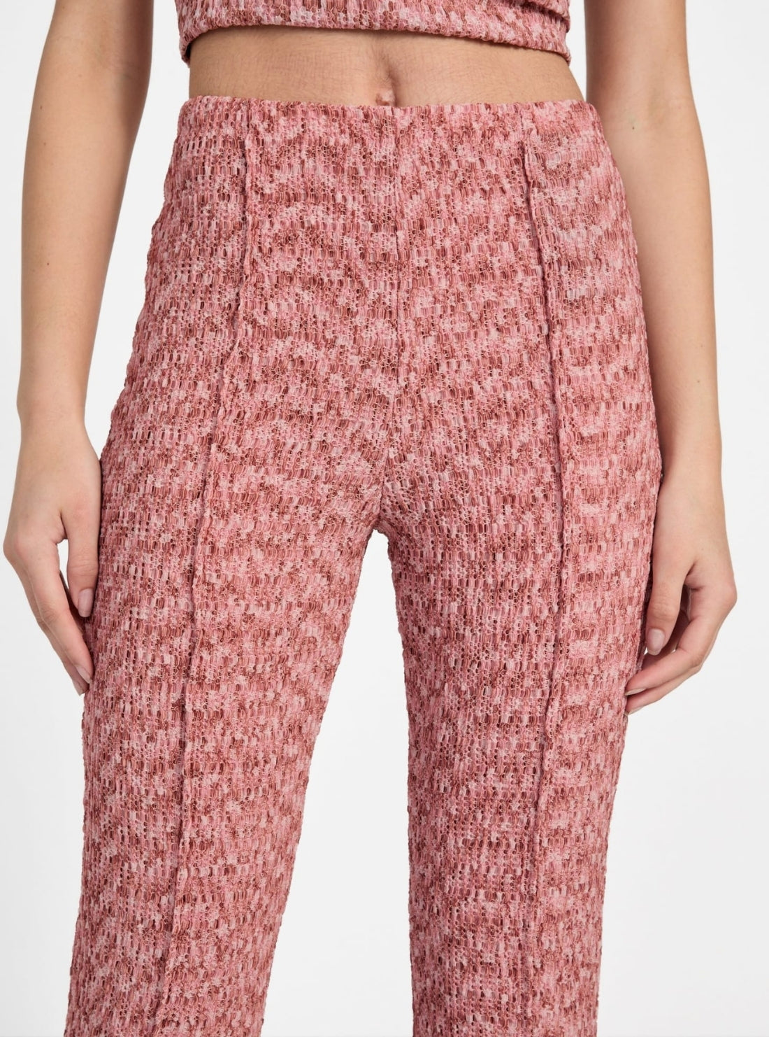 GUESS Womens Pink Naleny Pleated Pants W5YB72KCYE2 Detail View