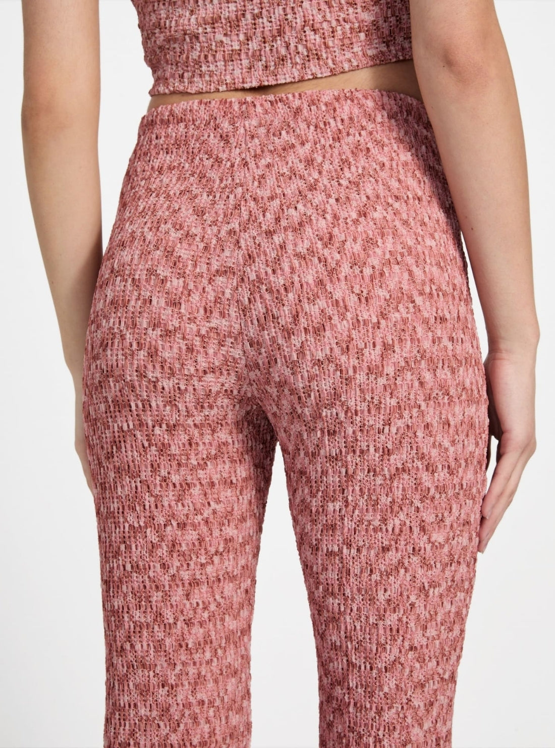 GUESS Womens Pink Naleny Pleated Pants W5YB72KCYE2 Back Detail View