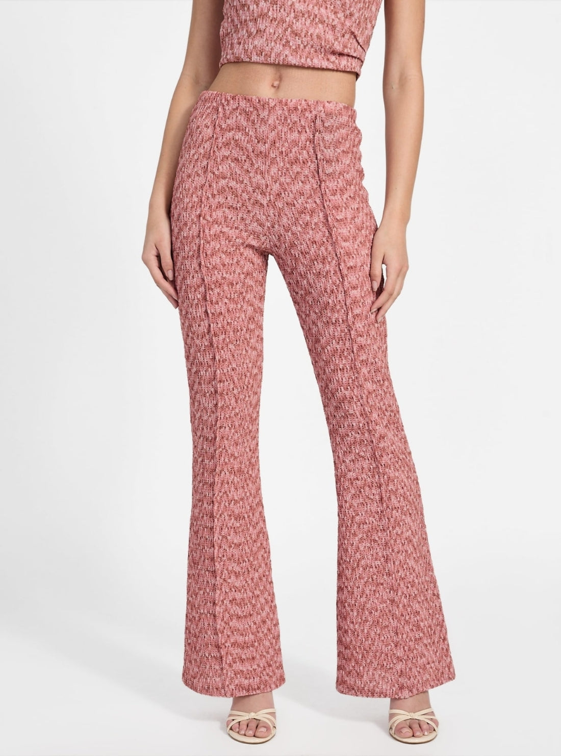 GUESS Womens Pink Naleny Pleated Pants W5YB72KCYE2 Front View