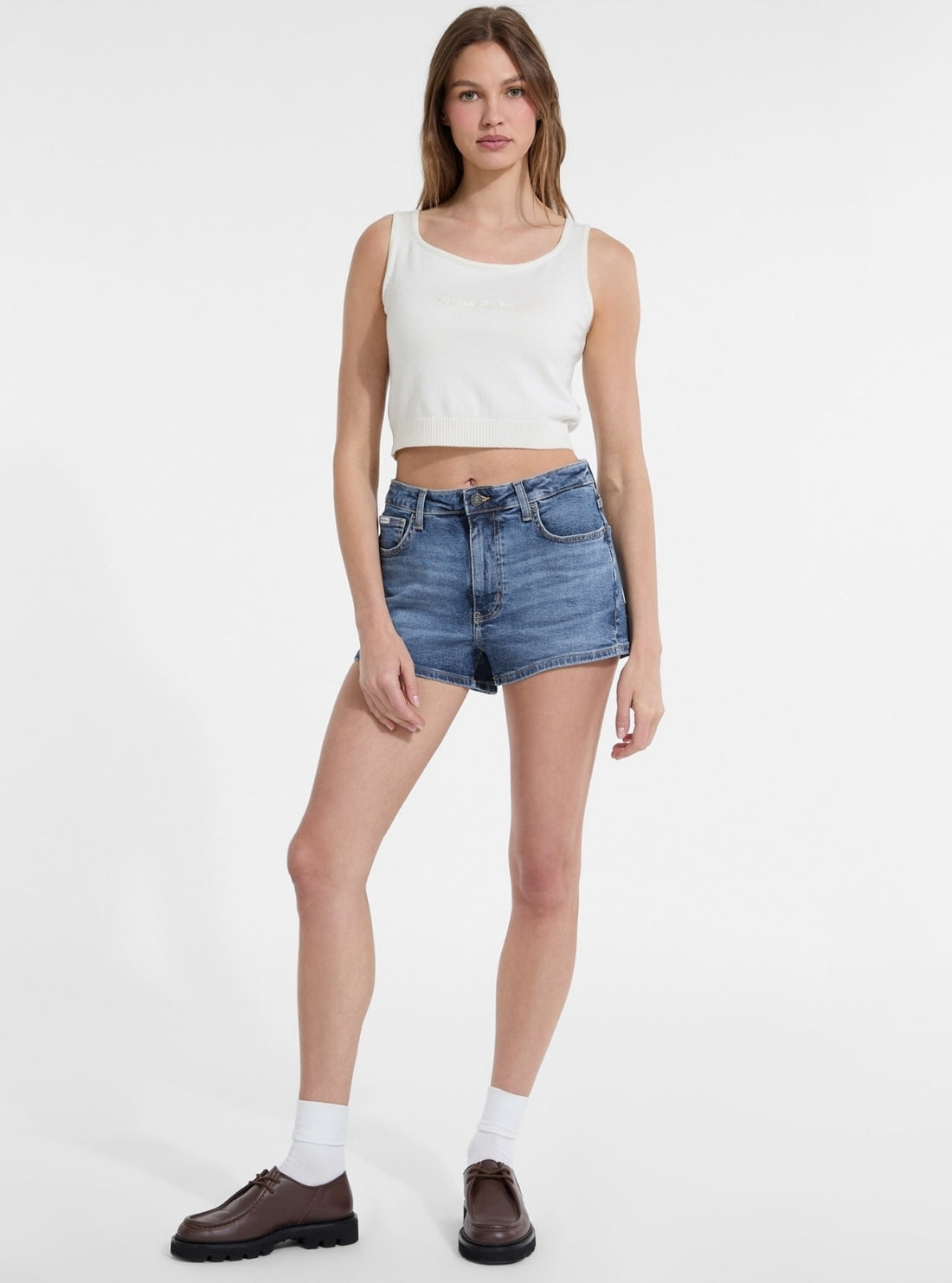 Guess Jeans Blue High-Waist Vintage Shorts W5YD0YD5R11 Full View