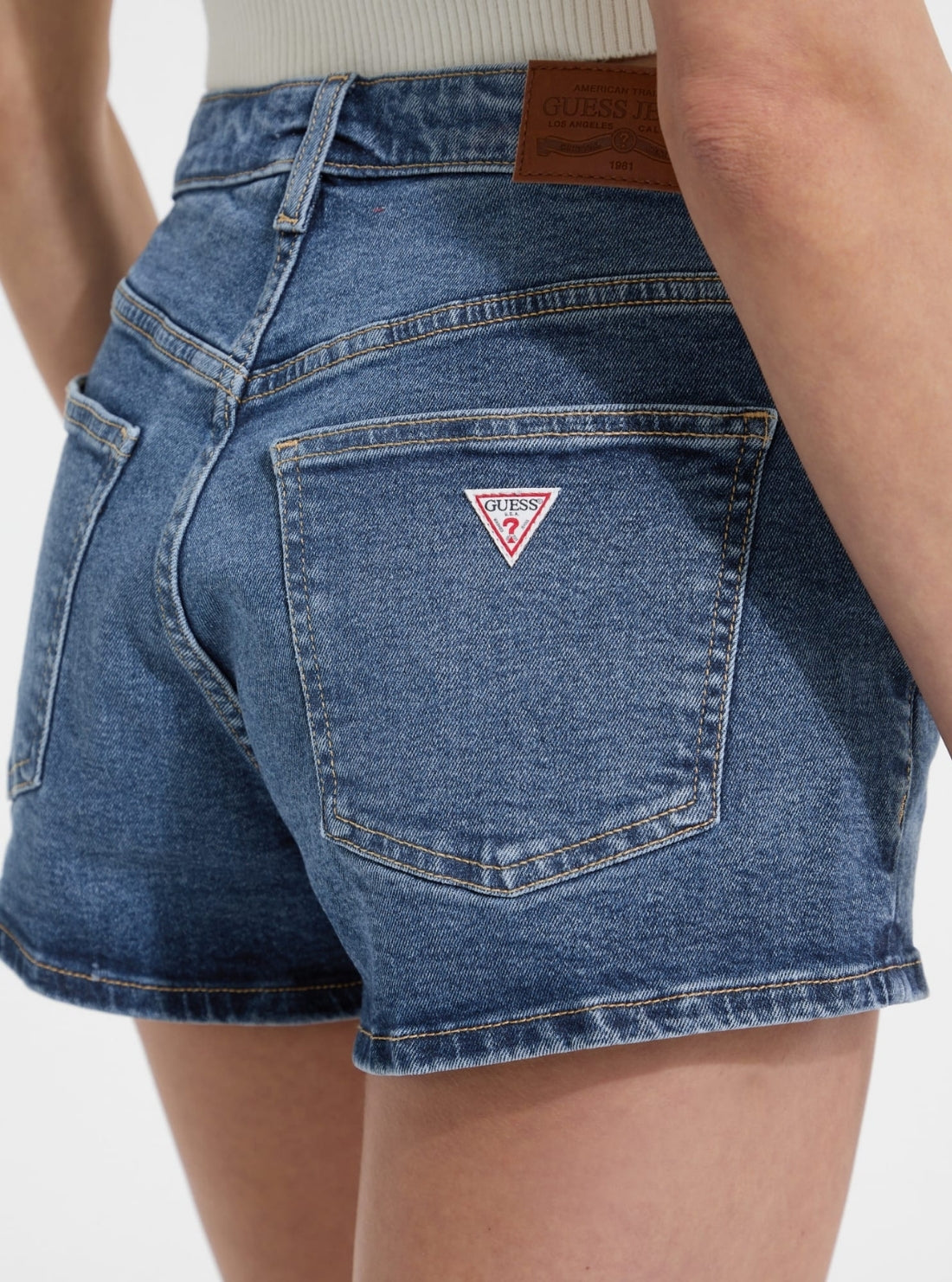 Guess Jeans Blue High-Waist Vintage Shorts W5YD0YD5R11 Detail View
