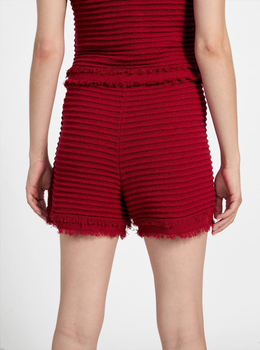 GUESS Womens Red Malina Ottoman Bouclé Skort W5YD1RZ0201 Back View