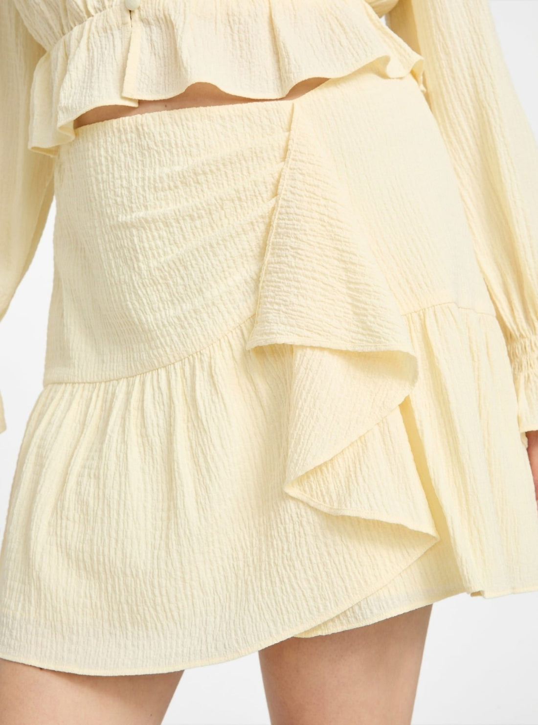 GUESS Womens Yellow Shaelo Gauze Mini Skirt W5YD84WHEK0 Detail View