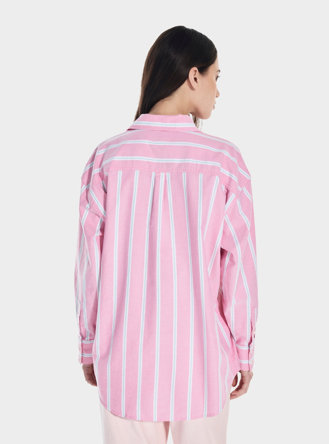 Guess Jeans Pink Oversized Embroidered Shirt W5YH98WHFL1 Back View