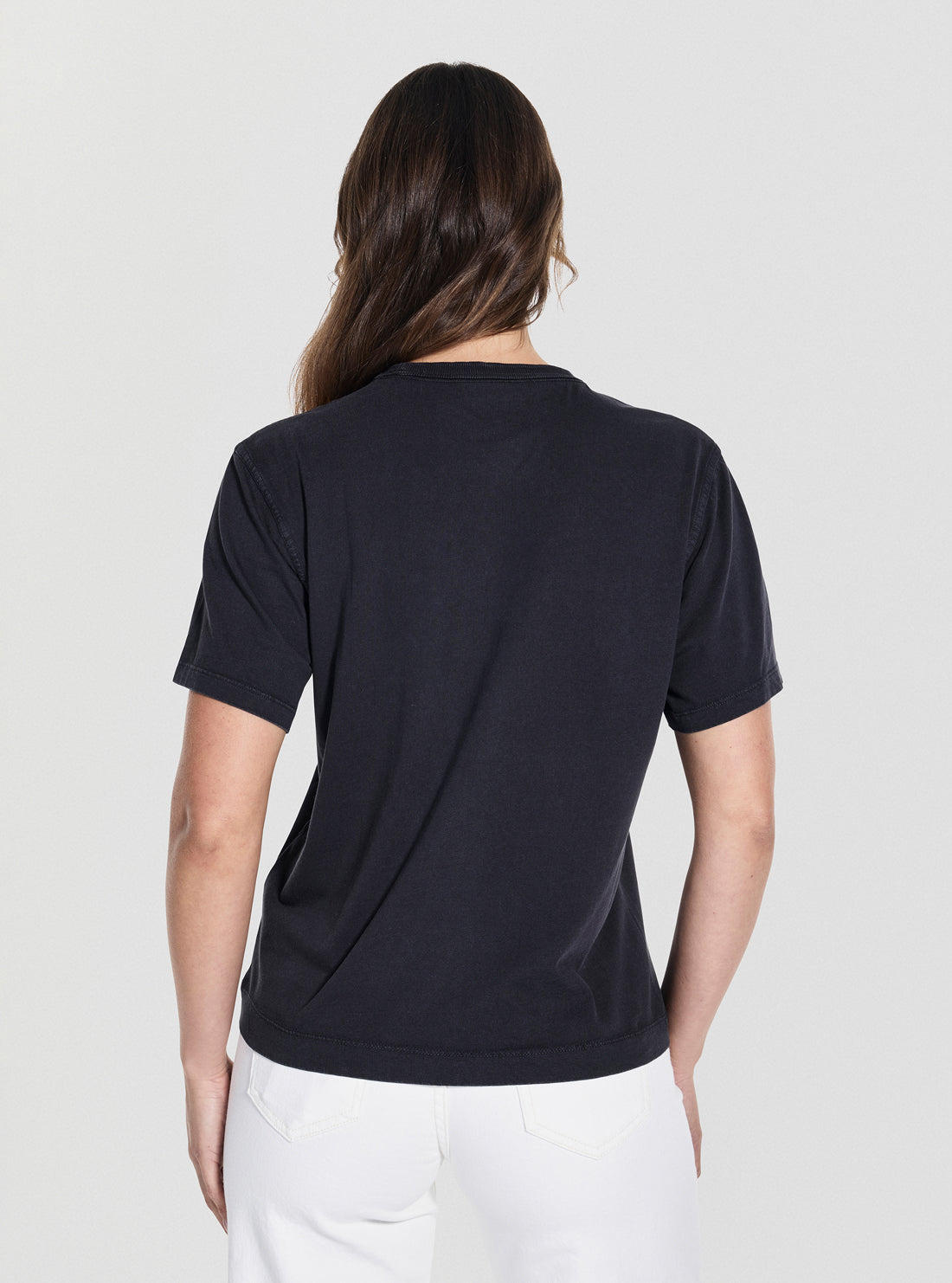 GUESS Womens Black Palm Print Washed T-Shirt W5YI17I3Z14 Back View