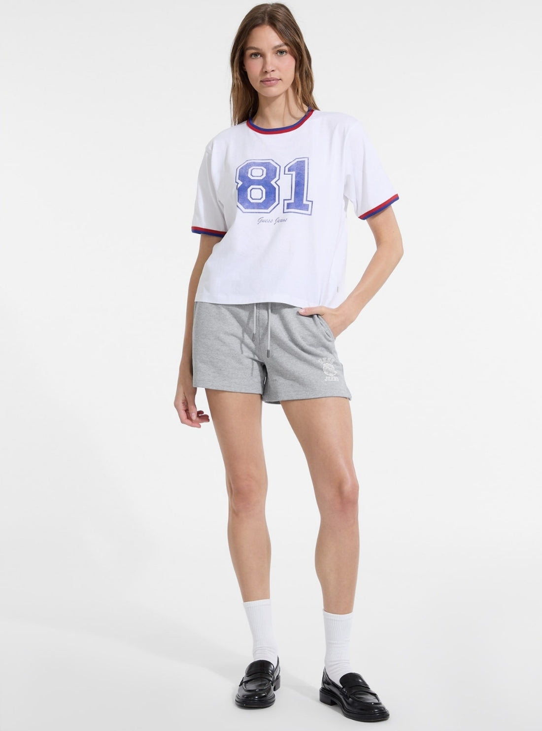 Guess Jeans White Boxy 81 T-Shirt W5YI19K8HM0 Full View