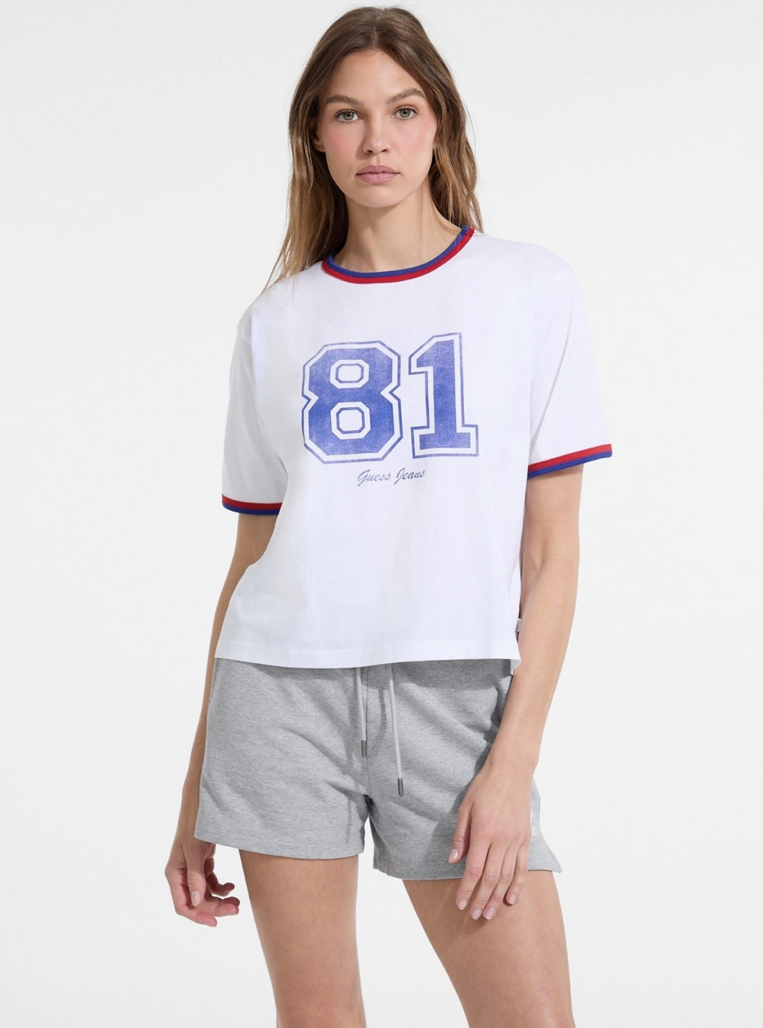 Guess Jeans White Boxy 81 T-Shirt W5YI19K8HM0 Front View
