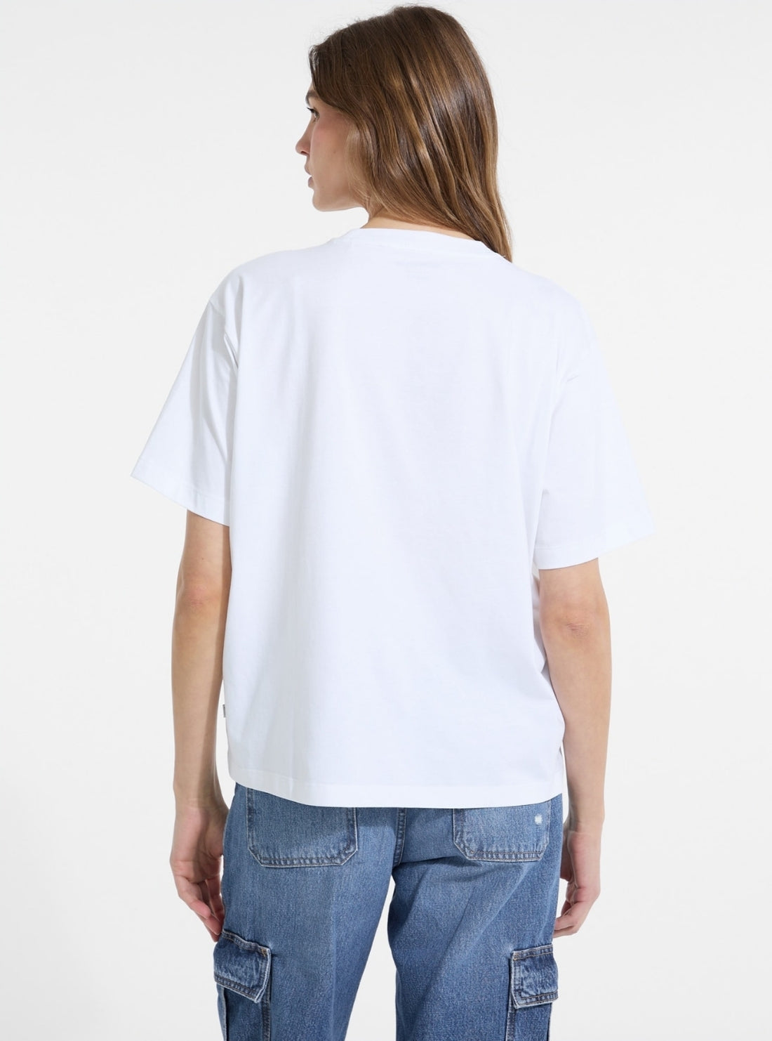Guess Jeans White Oversized Script T-Shirt W5YI25K8HM0 Back View