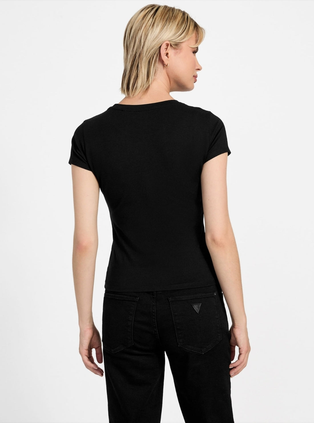 GUESS Womens Eco Black Strawberry R5 T-Shirt W5YI29K49A1 Back VIew