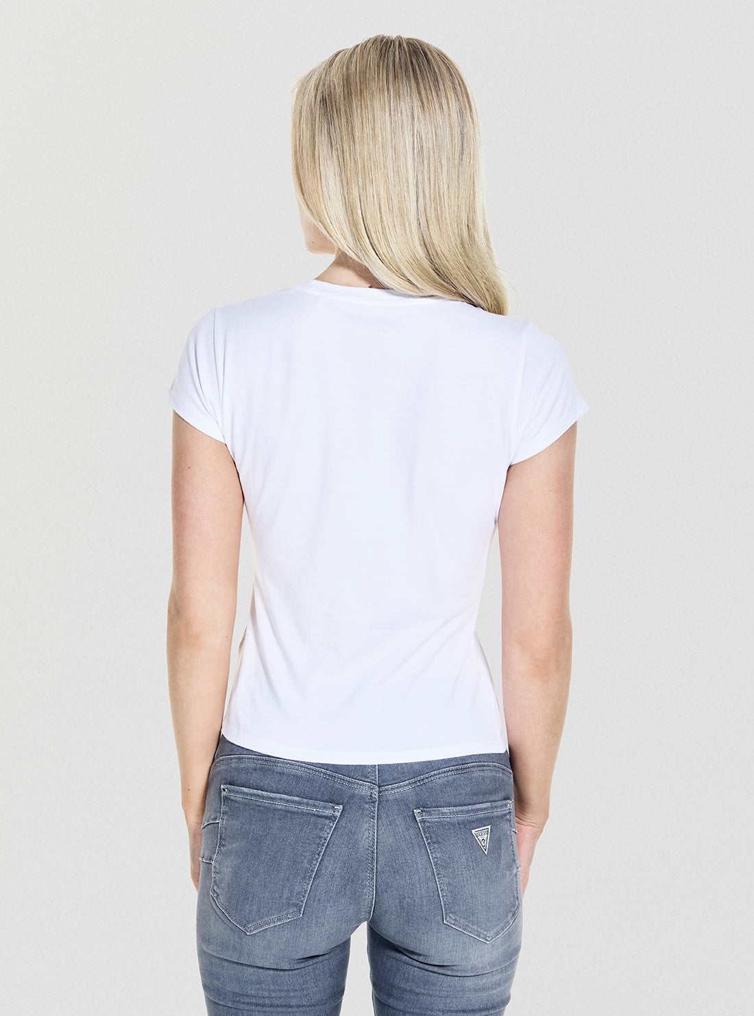 GUESS Womens Eco White Strawberry R5 T-Shirt W5YI29K49A1 Back View