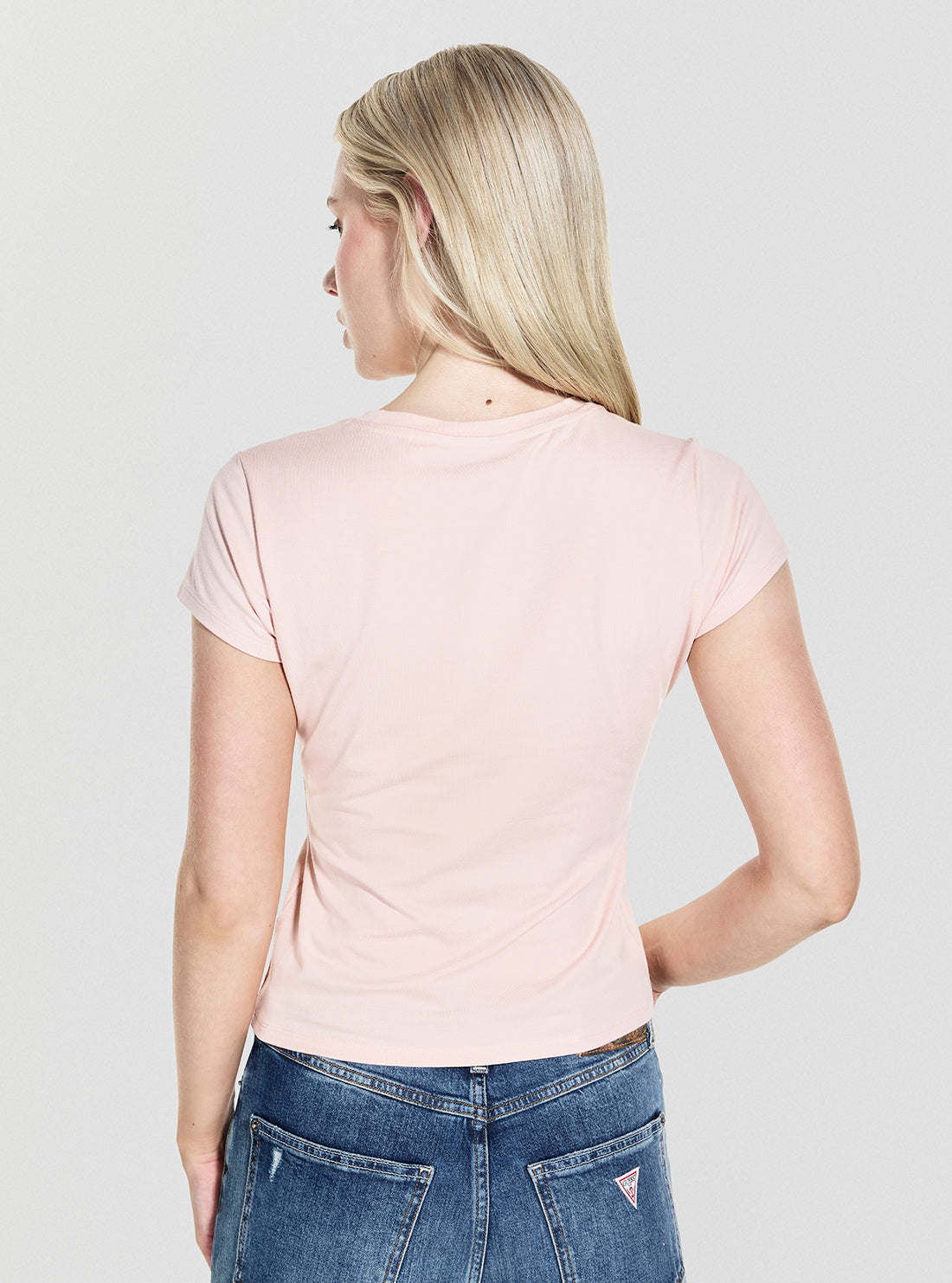 GUESS Womens Eco Pink Strawberry R5 T-Shirt W5YI29K49A1 Back View