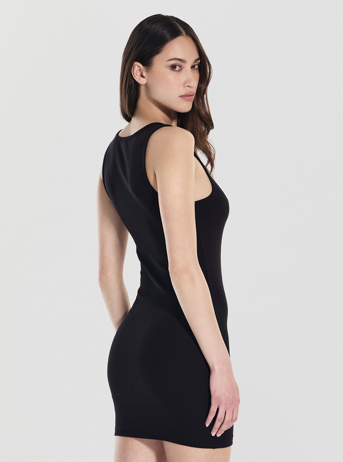 Guess Jeans Black Slim Fit Tank Mini Dress W5YK0IKA0H1 Back View