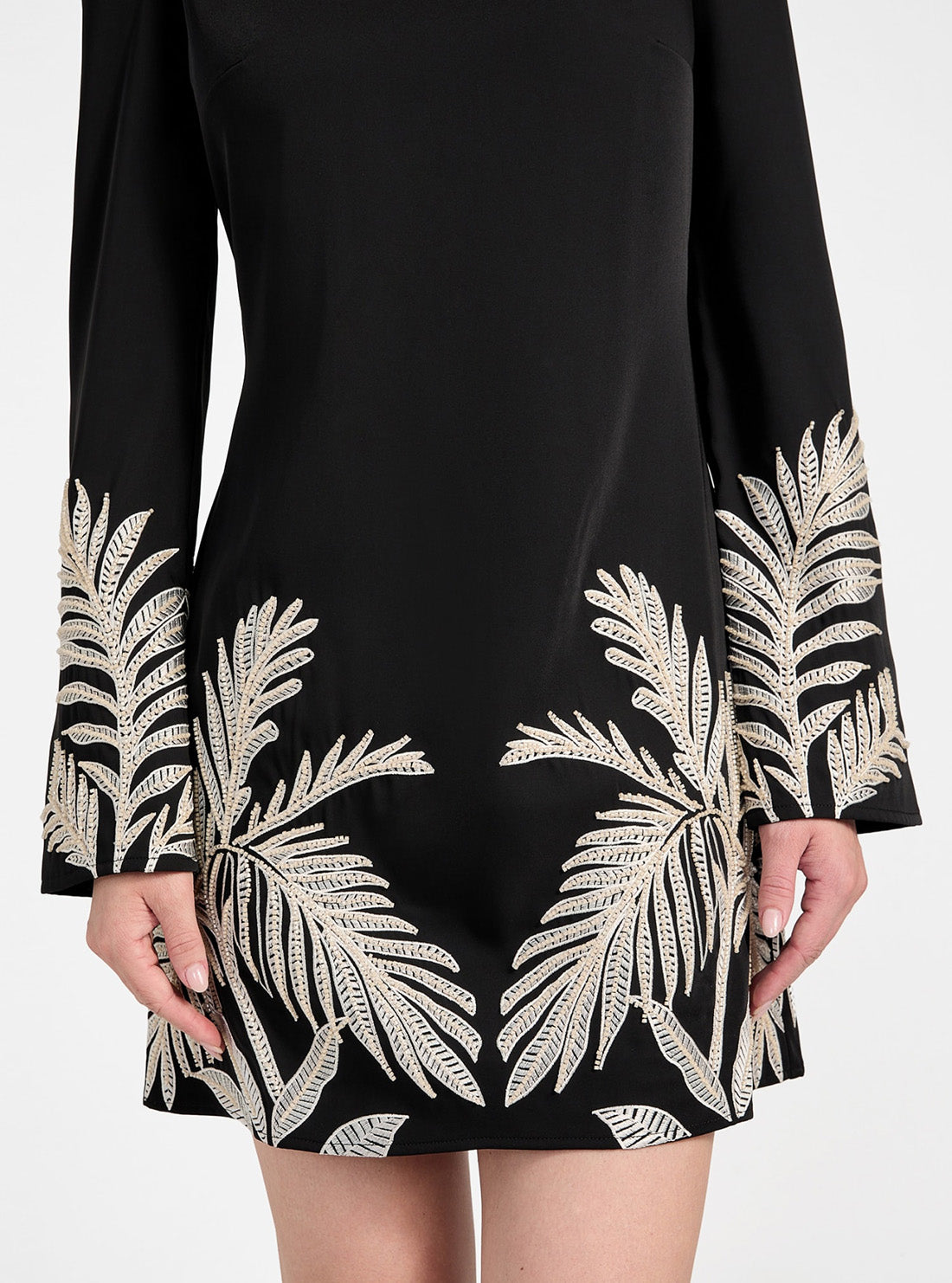 GUESS Womens Eco Black Angele Placed Mini Dress W5YK10WHCU2 Detail View